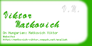 viktor matkovich business card